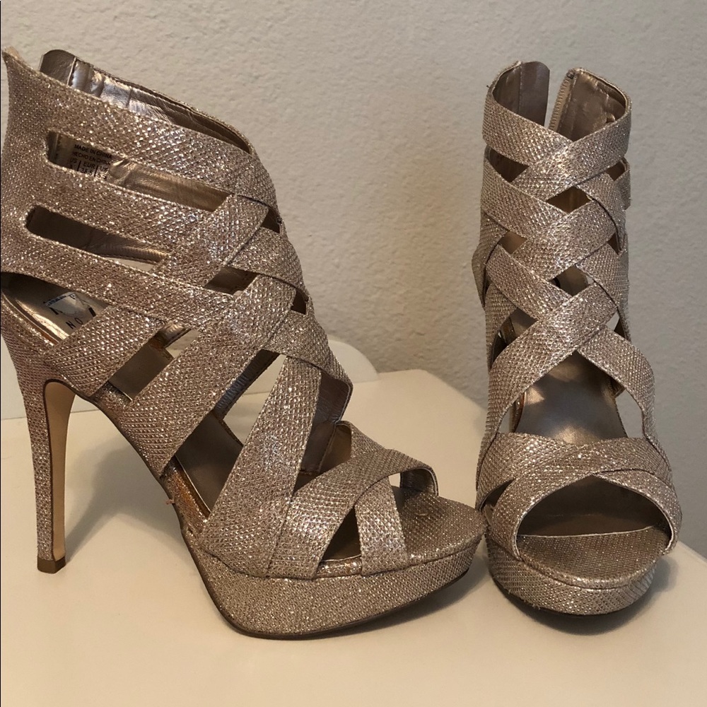 Gold Glitter Heels